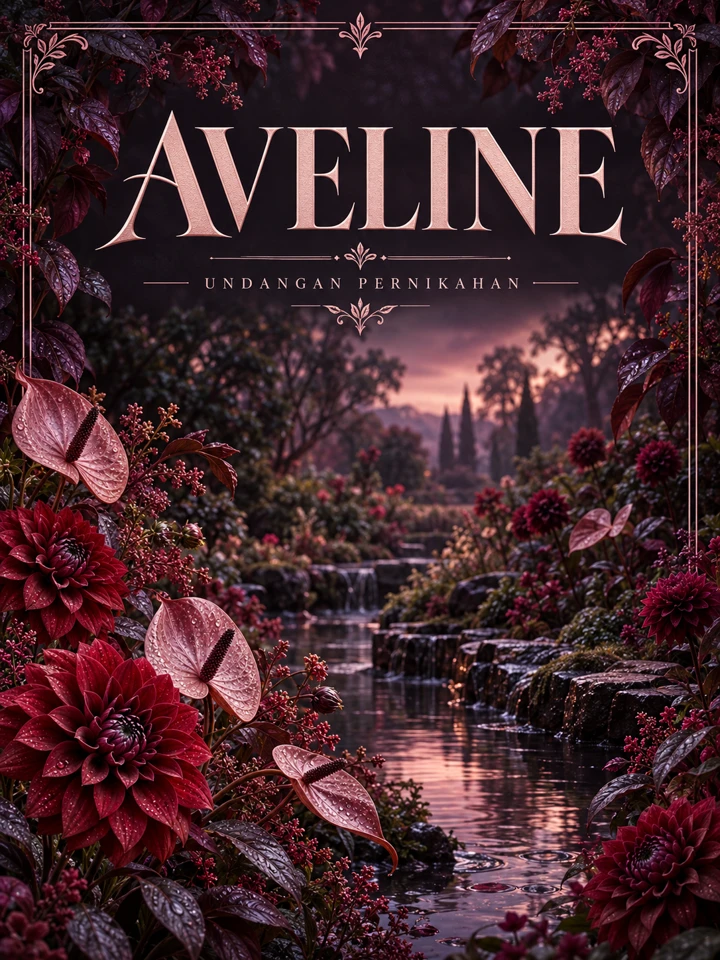 Pratinjau tema undangan digital Aveline