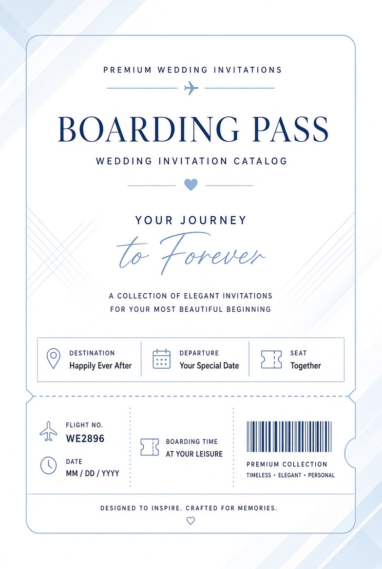 Pratinjau tema undangan digital Boarding Pass