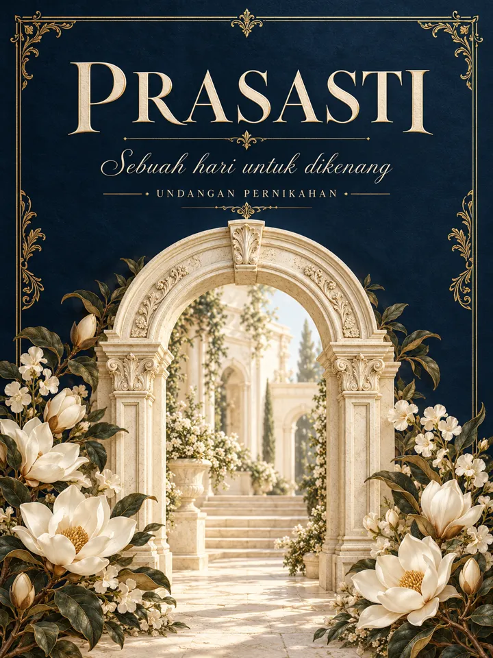 Pratinjau tema undangan digital Prasasti