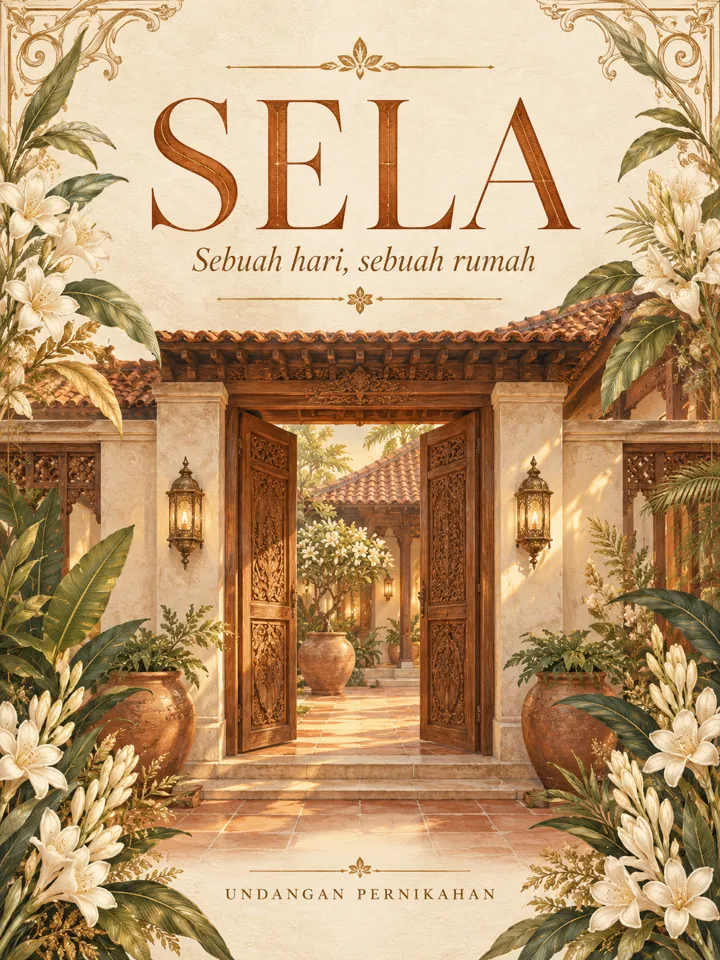 Pratinjau tema undangan digital Sela — ByAruna Premium