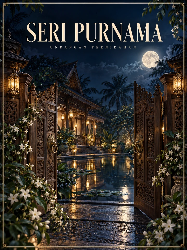 Pratinjau tema undangan digital Seri Purnama